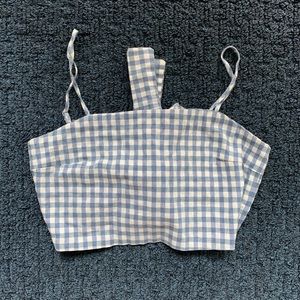 Brandy Melville Checkered Tie Crop Top